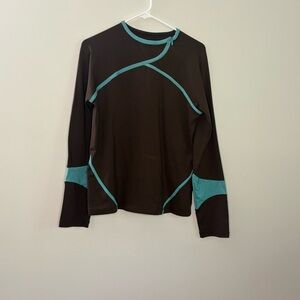 PRX Performance Women’s Medium Long Sleeve Hiking Shirt Brown Teal